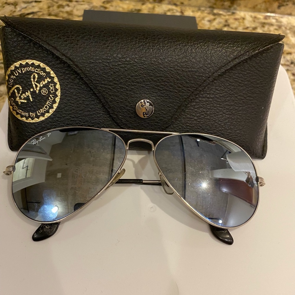 Ray Ban Polarized Mirrored Aviators